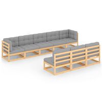 vidaXL 8 Piece Patio Lounge Set with Cushions Solid Wood Pine