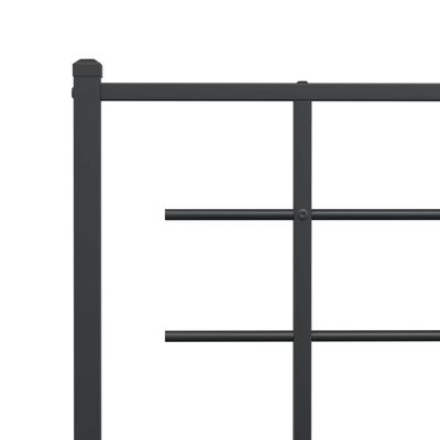 vidaXL Metal Bed Frame without Mattress with Headboard Black 39.4"x78.7"