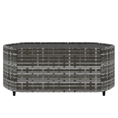 vidaXL 3 Piece Patio Lounge Set with Cushions Gray Poly Rattan