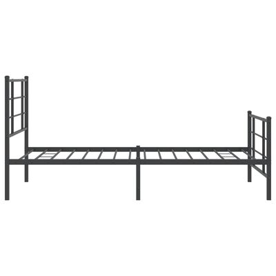 vidaXL Metal Bed Frame without Mattress with Footboard Black 39.4"x78.7"