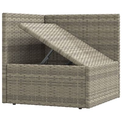 vidaXL 6 Piece Patio Lounge Set with Cushions Gray Poly Rattan