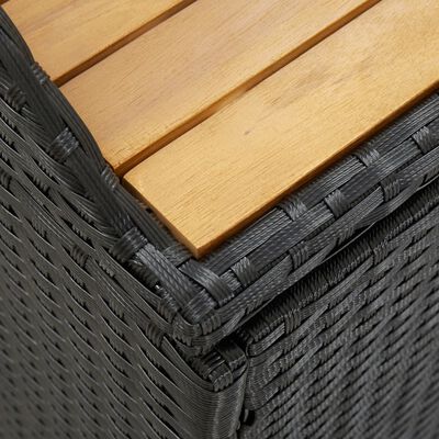 vidaXL Patio Storage Bench 47.2" Poly Rattan Black