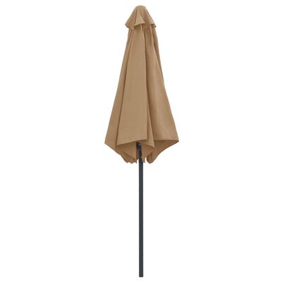 vidaXL Garden Parasol with Aluminum Pole 106.3"x96.9" Taupe