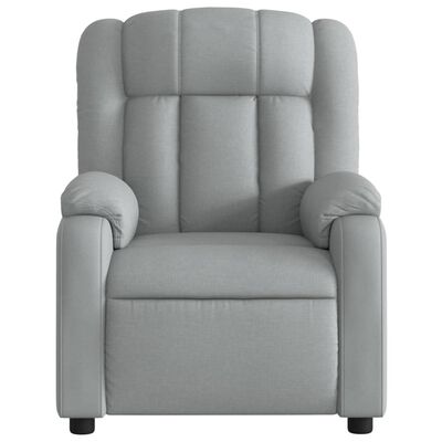 vidaXL Massage Recliner Chair Light Gray Fabric