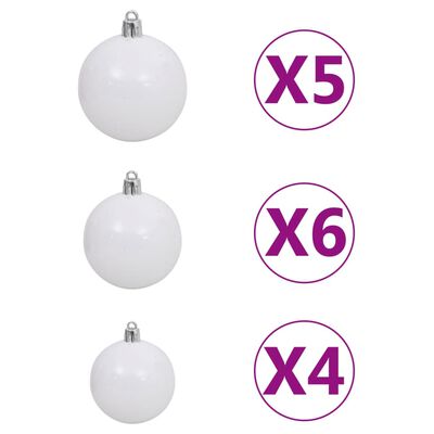 vidaXL Artificial Half Pre-lit Christmas Tree with Ball Set Green 59.1"