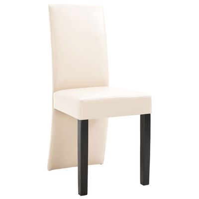 vidaXL Dining Chairs 4 pcs Cream Faux Leather