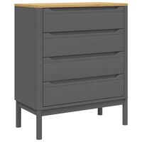 vidaXL Chest of Drawers FLORO Gray Solid Wood Pine