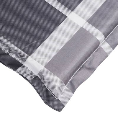 vidaXL Sun Lounger Cushion Gray Check Pattern 78.7"x23.6"x1.2" Oxford Fabric