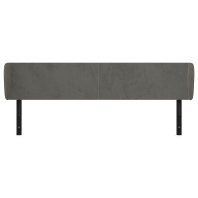 vidaXL Headboard with Ears Dark Gray 79.9"x9.1"x30.7"/34.6" Velvet