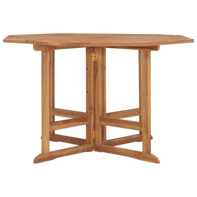 vidaXL Folding Patio Dining Table 43.3"x43.3"x29.5" Solid Wood Teak