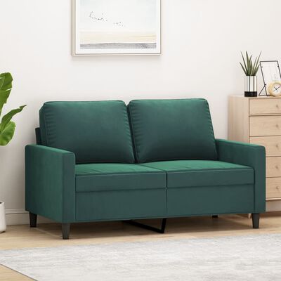 vidaXL 2-Seater Sofa Dark Green 47.2" Velvet