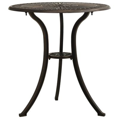 vidaXL Patio Table Bronze 24.4"x24.4"x25.6" Cast Aluminum