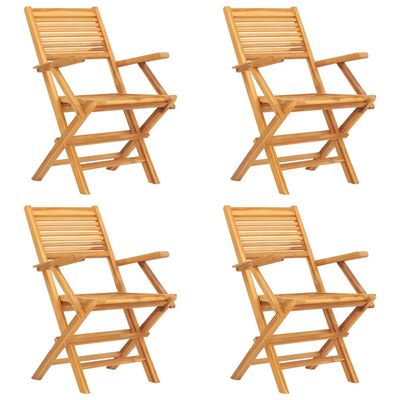 vidaXL 5 Piece Patio Dining Set Solid Wood Teak