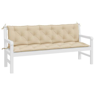 vidaXL Garden Bench Cushions 2 pcs Beige 70.9"x19.7"x2.8" Oxford Fabric