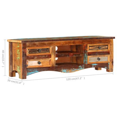 vidaXL TV Stand 47.2"x11.8"x15.7" Solid Wood Reclaimed