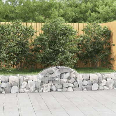 vidaXL Arched Gabion Baskets 2 pcs 78.7"x11.8"x15.7"/23.6" Galvanized Iron