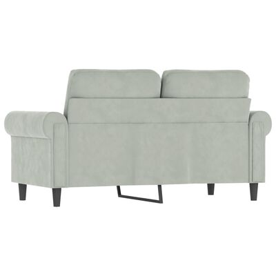 vidaXL 2-Seater Sofa Light Gray 47.2" Velvet