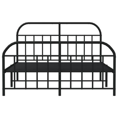 vidaXL Metal Bed Frame without Mattress with Footboard Black 72"x83.9"