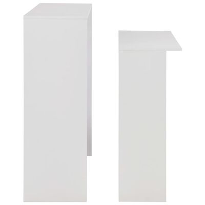 vidaXL Bar Table with 2 Table Tops White 51.2"x15.7"x47.2"