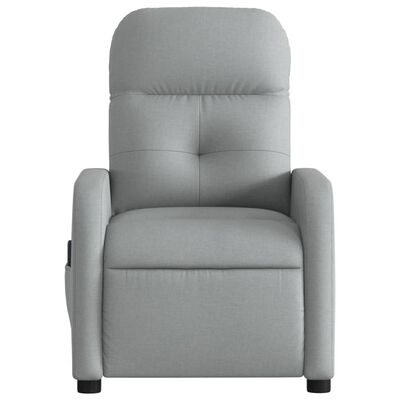 vidaXL Massage Recliner Chair Light Gray Fabric