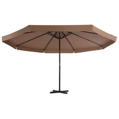 vidaXL Garden Parasol with Aluminum Pole 196.9" Taupe