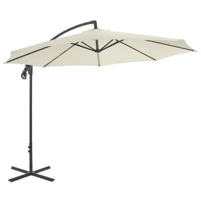 vidaXL Cantilever Garden Parasol with Steel Pole 118.1" Sand