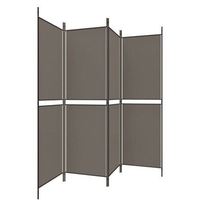 vidaXL 4-Panel Room Divider Anthracite 78.7"x78.7" Fabric