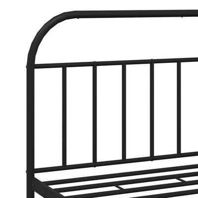 vidaXL Metal Bed Frame without Mattress with Footboard Black 72"x83.9"