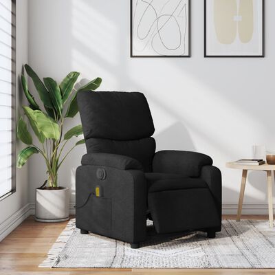 vidaXL Electric Massage Recliner Chair Black Fabric