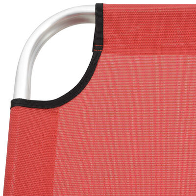 vidaXL Extra High Folding Senior Sunbed Red Aluminum