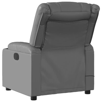 vidaXL Electric Massage Recliner Chair Gray Faux Leather