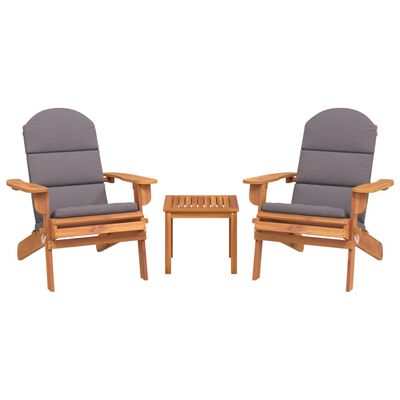 vidaXL 3 Piece Adirondack Patio Lounge Set Solid Wood Acacia