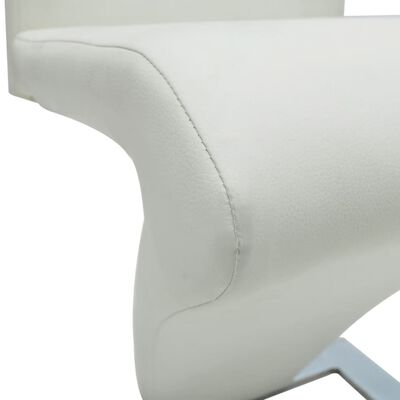 vidaXL Dining Chairs 2 pcs White Faux Leather