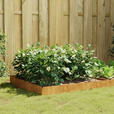 vidaXL Garden Raised Bed 39.4"x39.4"x10.2" Corten Steel