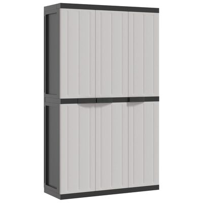 vidaXL Outdoor Storage Cabinet Gray and Black 38.2"x14.6"x65" PP