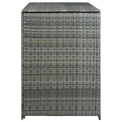 vidaXL Double Wheelie Bin Shed Poly Rattan Anthracite 58.3"x30.3"x43.7"