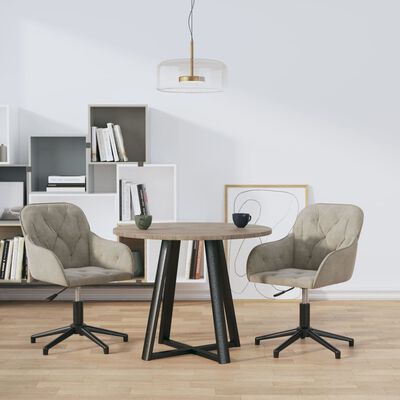 vidaXL Swivel Dining Chairs 2 pcs Light Gray Velvet