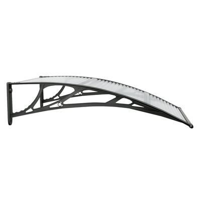 vidaXL Door Canopy Black and Transparent 39.4"x29.5" Polycarbonate