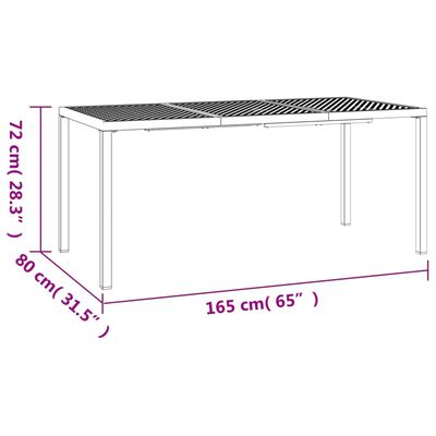 vidaXL Patio Table Anthracite 65"x31.5"x28.3" Steel