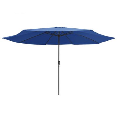 vidaXL Garden Parasol with Metal Pole 153.5" Azure Blue