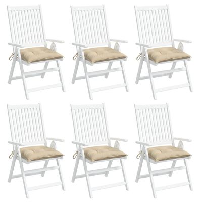 vidaXL Chair Cushions 6 pcs Beige 15.7"x15.7"x2.8" Oxford Fabric
