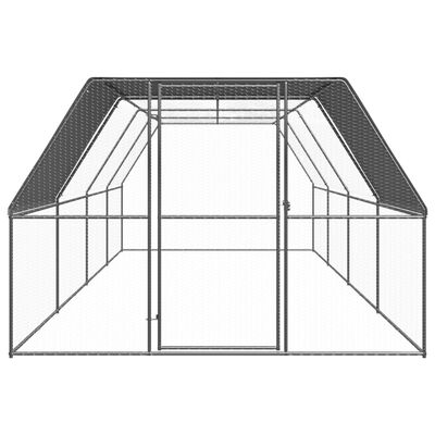 vidaXL Outdoor Chicken Cage 9.8'x26.2'x6.6' Galvanized Steel