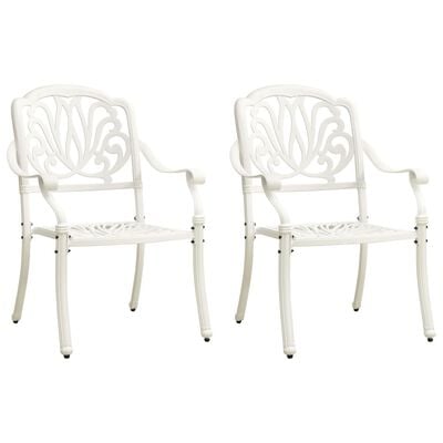 vidaXL 3 Piece Bistro Set Cast Aluminum White