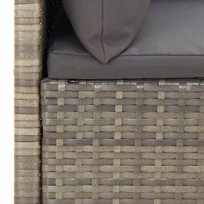 vidaXL 7 Piece Patio Lounge Set with Cushions Gray Poly Rattan