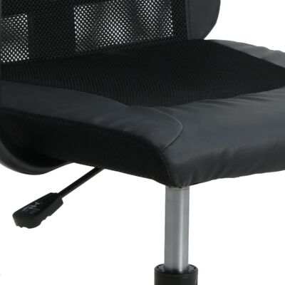 vidaXL Office Chair Black Mesh Fabric and Faux Leather