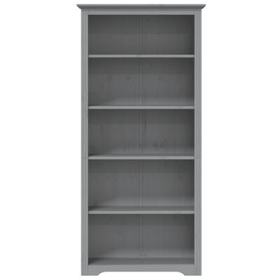 vidaXL Bookcase BODO Gray 32.3"x15.7"x68.1" Solid Wood Pine 5-Tier