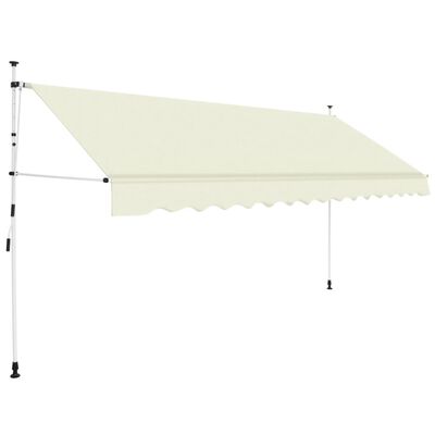 vidaXL Manual Retractable Awning 137.8" Cream