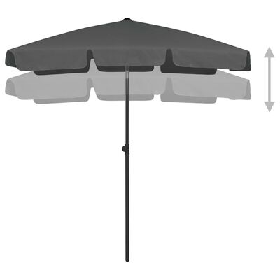 vidaXL Beach Parasol Anthracite 70.9"x47.2"