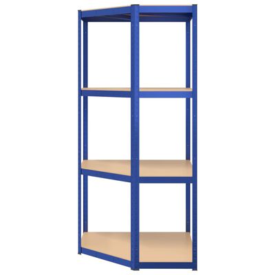 vidaXL 4-Layer Shelves 2 pcs Blue Steel&Engineered Wood