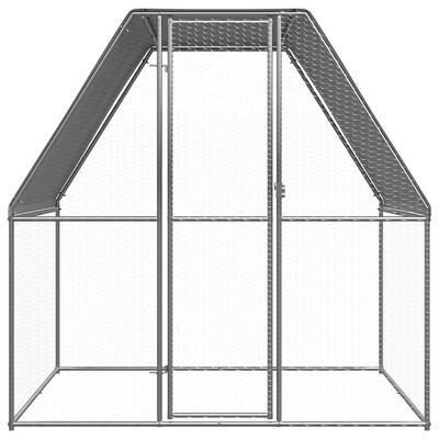 vidaXL Chicken Cage Silver and Gray 6.6‘x6.6‘x6.6‘ Galvanized Steel